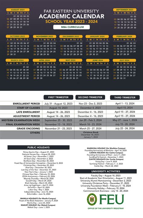 feu school calendar 2023|FEU Diliman .
